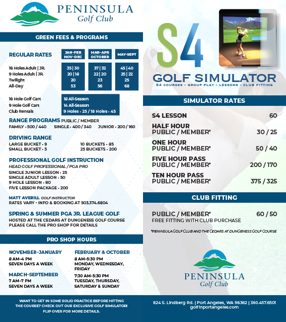 fees and golf simulator